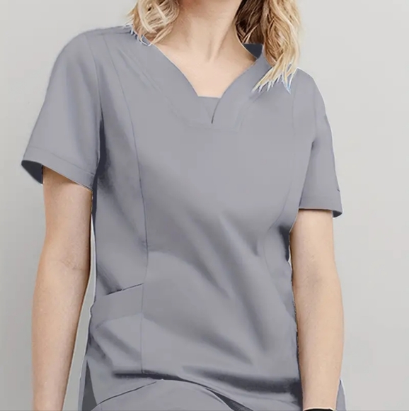 Scrup Top For Doctor, Nurse, Dentist. 2 Pockets Vneck, 21" pit to pit - Picture 5 of 9